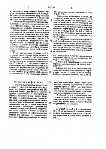 Способ разработки многопластового нефтяного месторождения (патент 2003785)