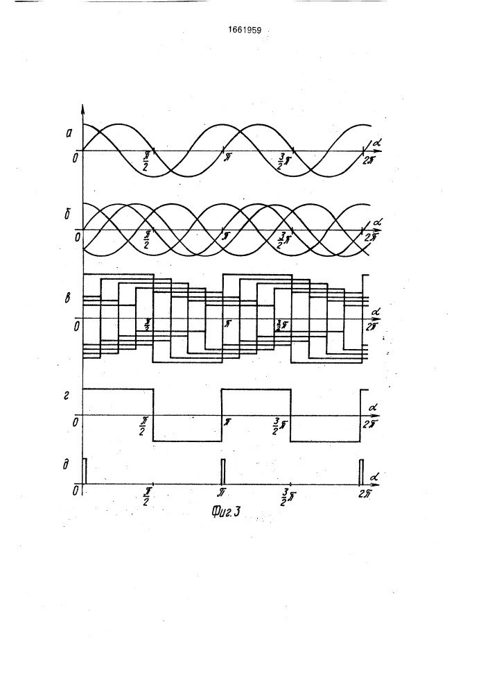 Формирователь опорных гармонических напряжения для управления синхронным двигателем (патент 1661959)