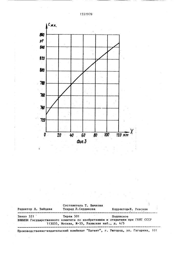 Емкостный датчик линейных перемещений (патент 1551976)