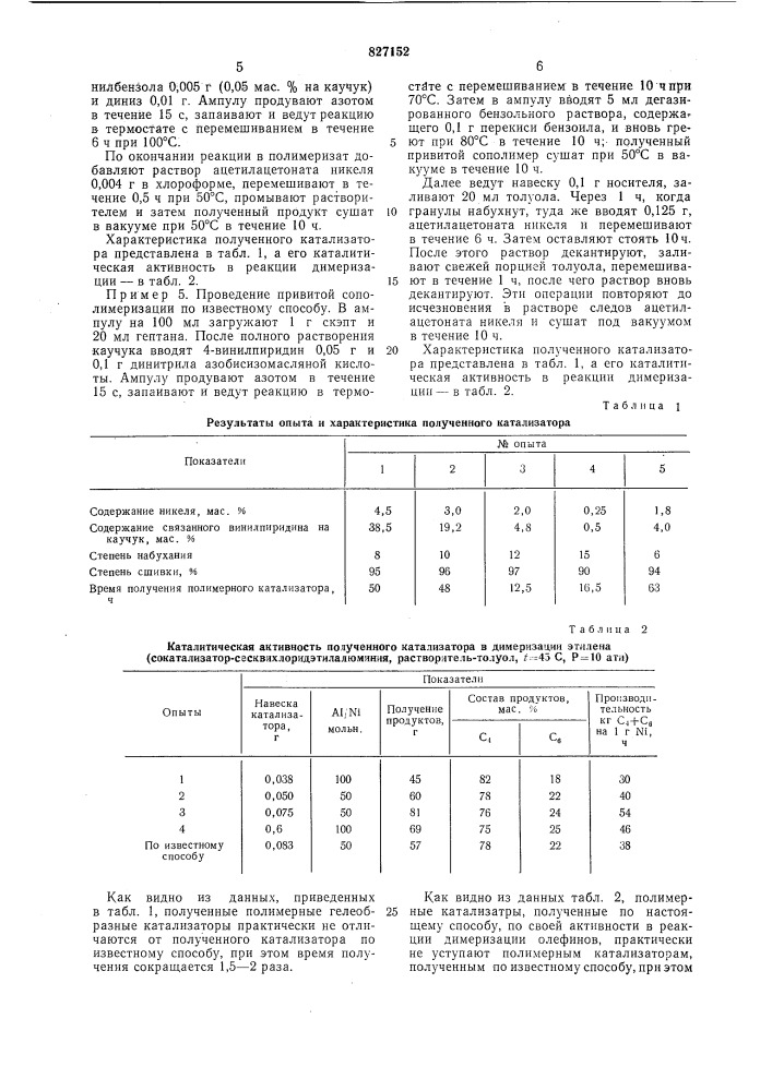 Способ получения катализатора длядимеризации этилена (патент 827152)