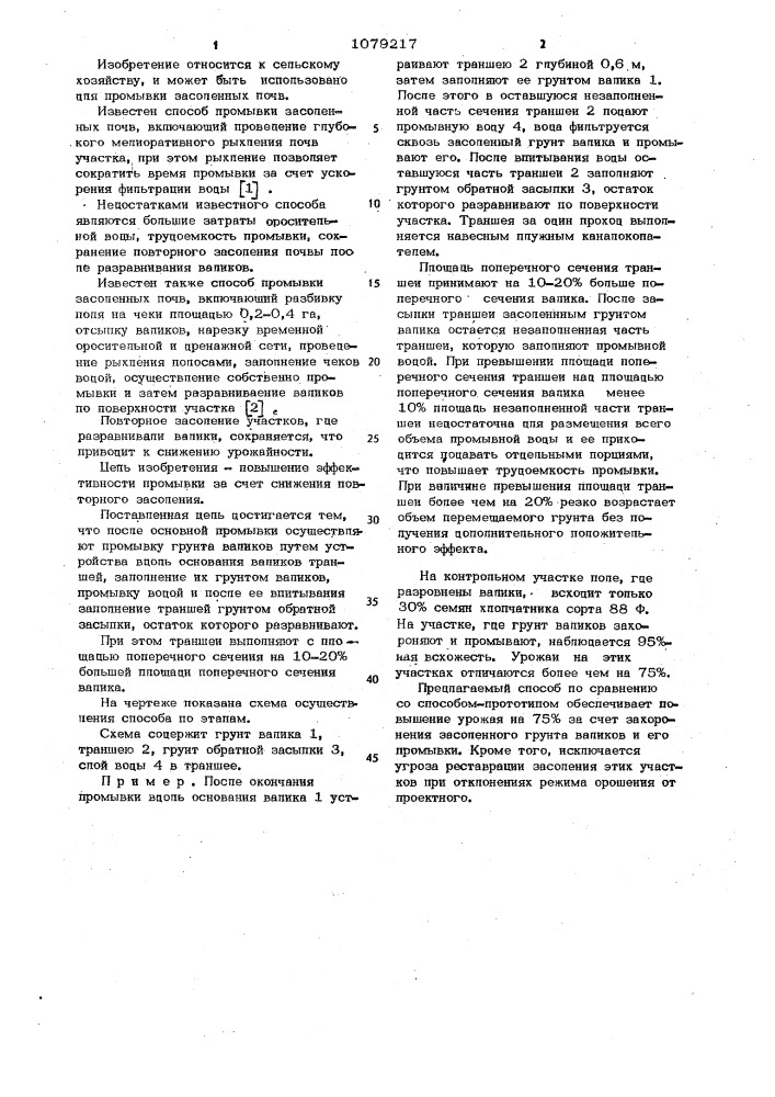 Способ промывки засоленных почв (патент 1079217)