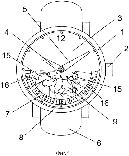 Часы с индикацией времени в часовых зонах россии (варианты) и способ осуществления одновременной индикации времени во всех часовых зонах россии (патент 2568337)