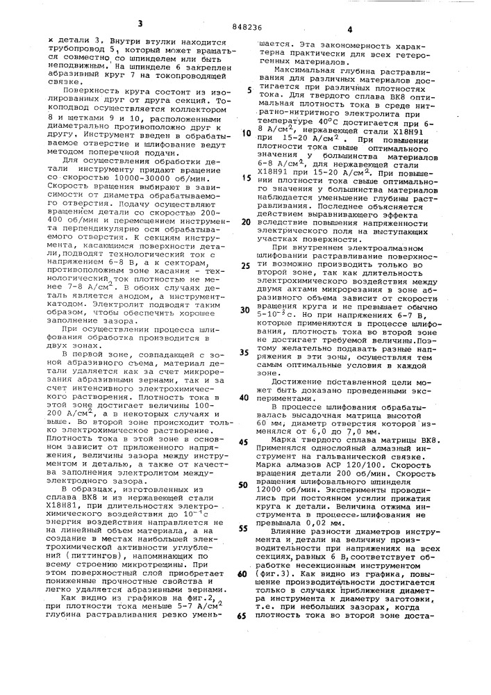 Способ электроабразивного внутреннегошлифования (патент 848236)