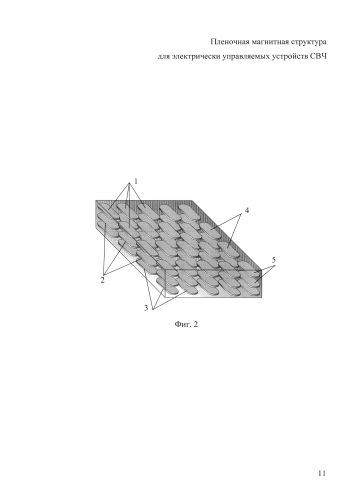 Пленочная магнитная структура для электрически управляемых устройств свч (патент 2575123)