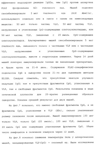 Композиции, содержащие cpg-олигонуклеотиды и вирусоподобные частицы, для применения в качестве адъювантов (патент 2322257)