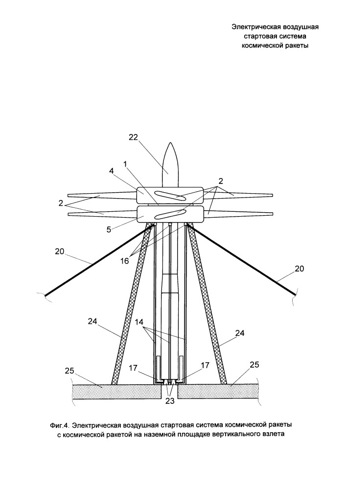 Электрическая воздушная стартовая система космической ракеты (патент 2658236)