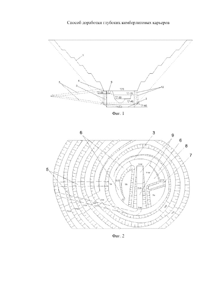 Способ доработки глубоких кимберлитовых карьеров (патент 2661769)
