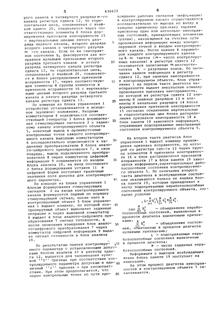 Устройство для контроля специализированных вычислительных машин (патент 636622)