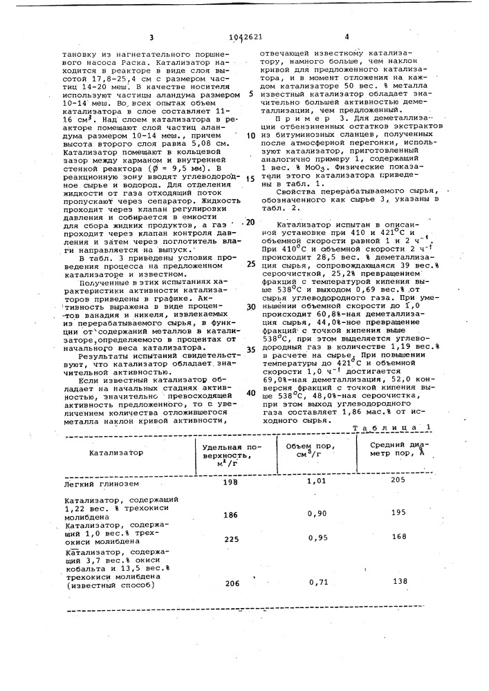 Способ гидродеметаллизации углеводородного сырья (патент 1042621)