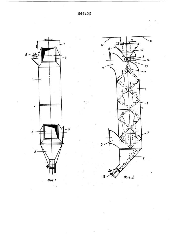Противоточный конвективный подогреватель рециркуляционной зерносушилки (патент 566105)