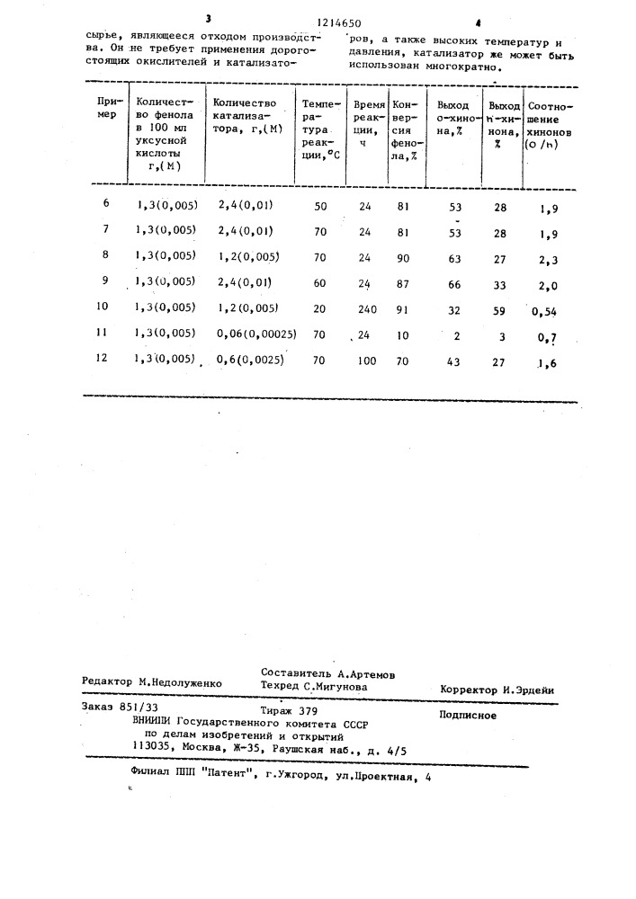 Способ получения смеси 3,5-ди-трет-бутил-ортои 2,6-ди-трет- бутил-пара-бензохинонов (патент 1214650)