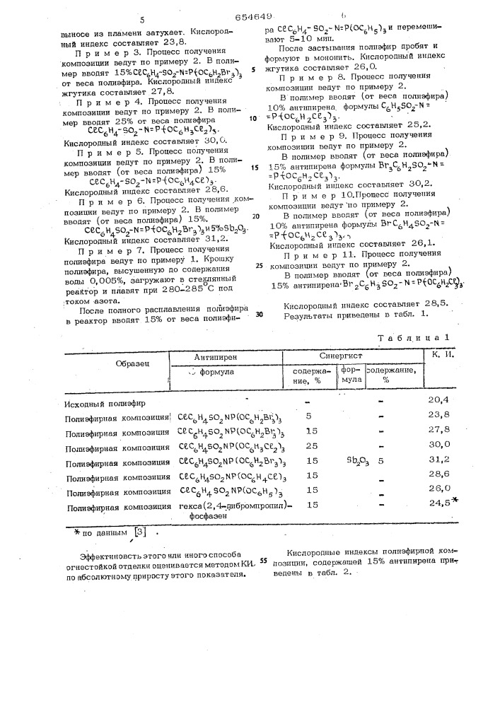 Негорючая волокнообразующая полимерная композиция (патент 654649)