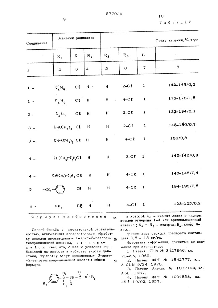 Способ борьбы с нежелательной растительностью (патент 577929)