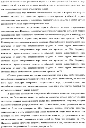 Лекарственные ядра для замедленного высвобождения терапевтических средств (патент 2478366)