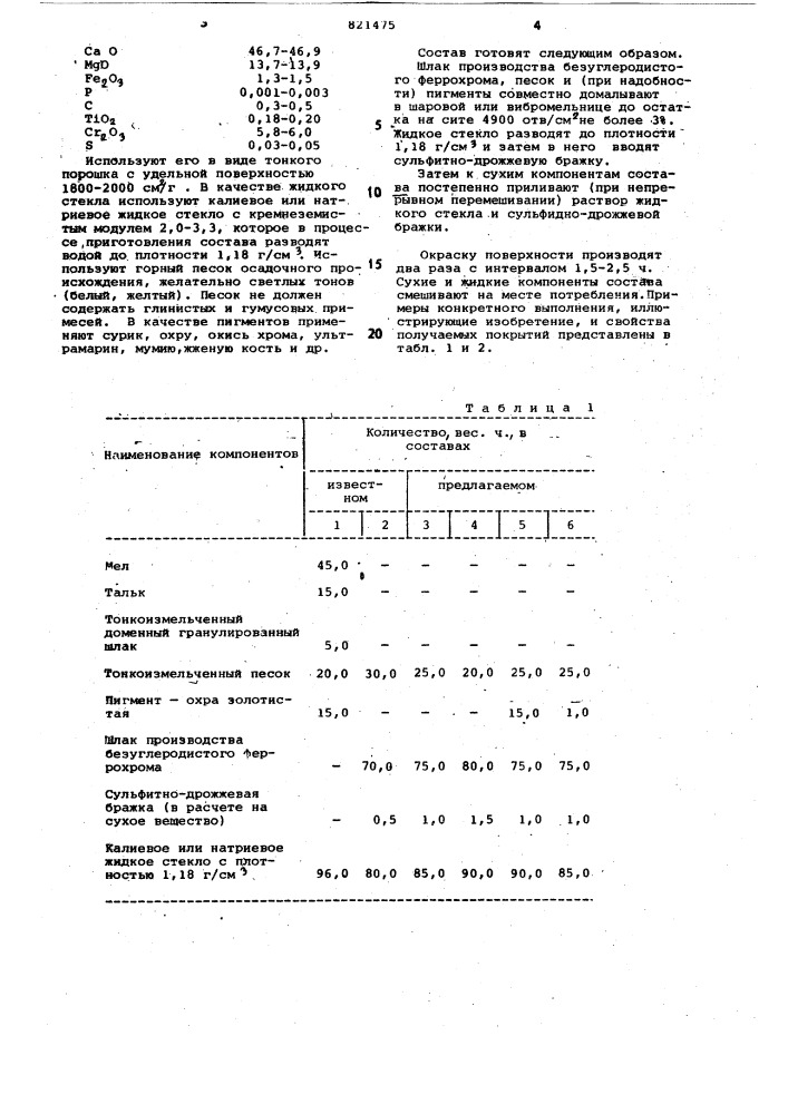 Состав для покрытия (патент 821475)