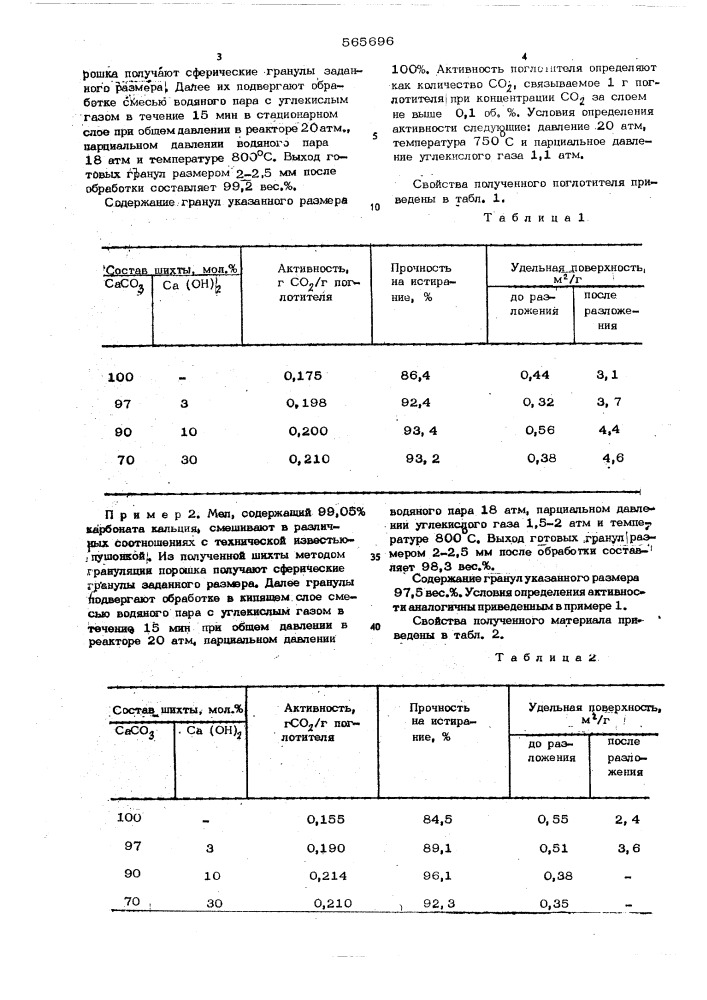 Способ получения твердого поглотителя углекислого газа (патент 565696)