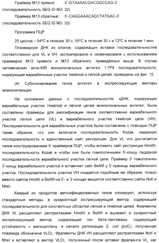 Антитела, связывающиеся с рецепторами kir2dl1,-2,-3 и не связывающиеся с рецептором kir2ds4, и их терапевтическое применение (патент 2410396)