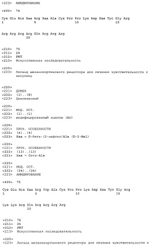 Применение меланокортинов для лечения чувствительности к инсулину (патент 2453328)