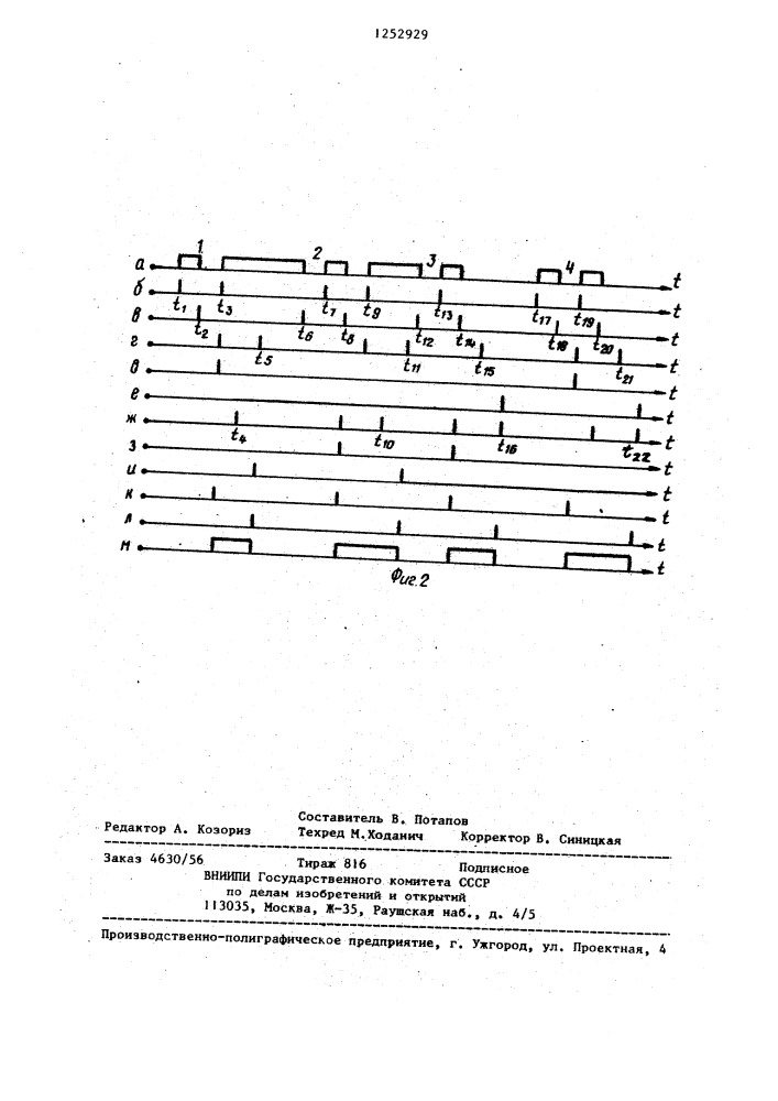 Устройство для преобразования серии импульсов (патент 1252929)