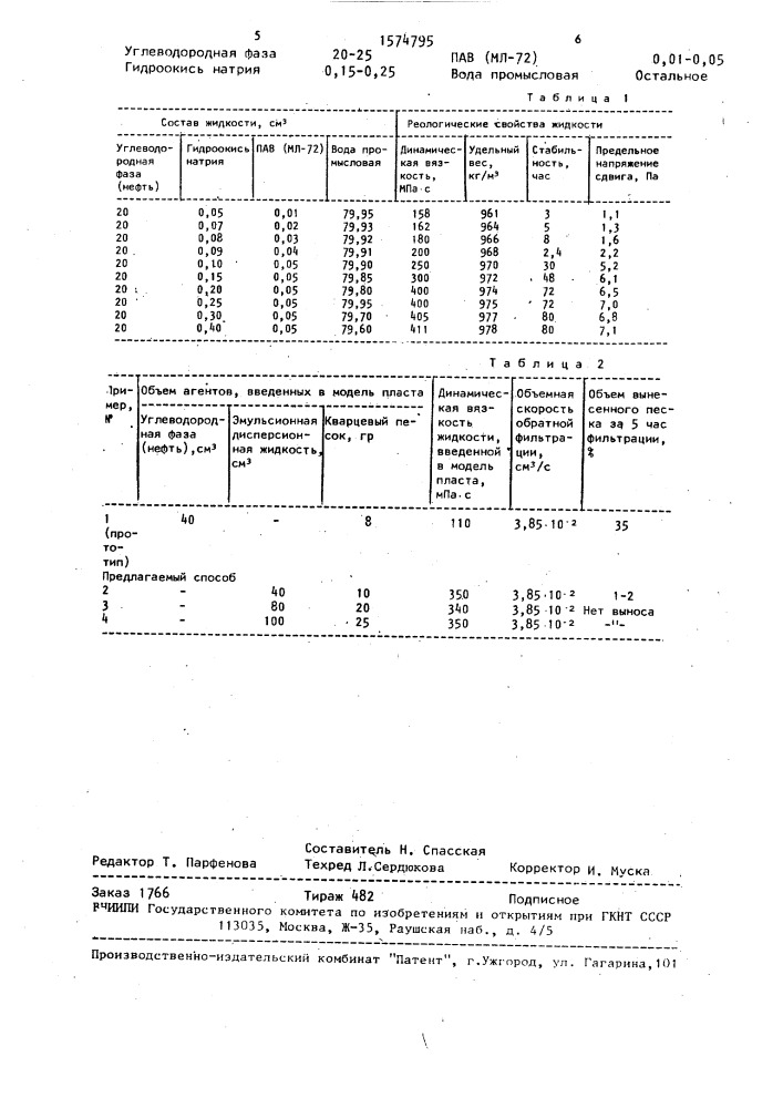 Способ воздействия на призабойную зону пласта (патент 1574795)