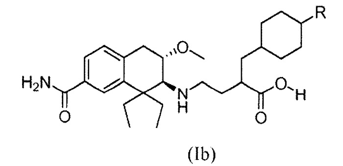 Производные 3-карбоксипропил-аминотетралина и родственные соединения в качестве антагонистов mu-опиоидного рецептора (патент 2482107)