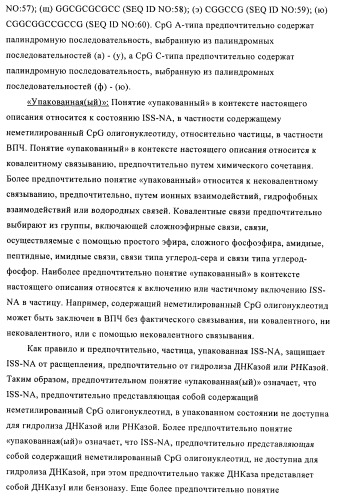 Упакованные иммуностимулирующей нуклеиновой кислотой частицы, предназначенные для лечения гиперчувствительности (патент 2451523)