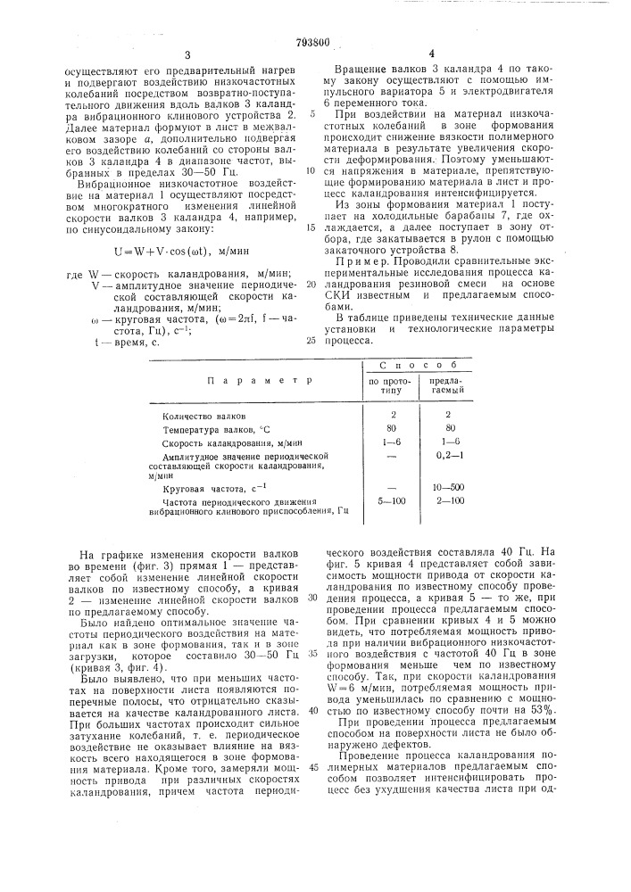 Способ каландрования полимерныхматериалов (патент 793800)