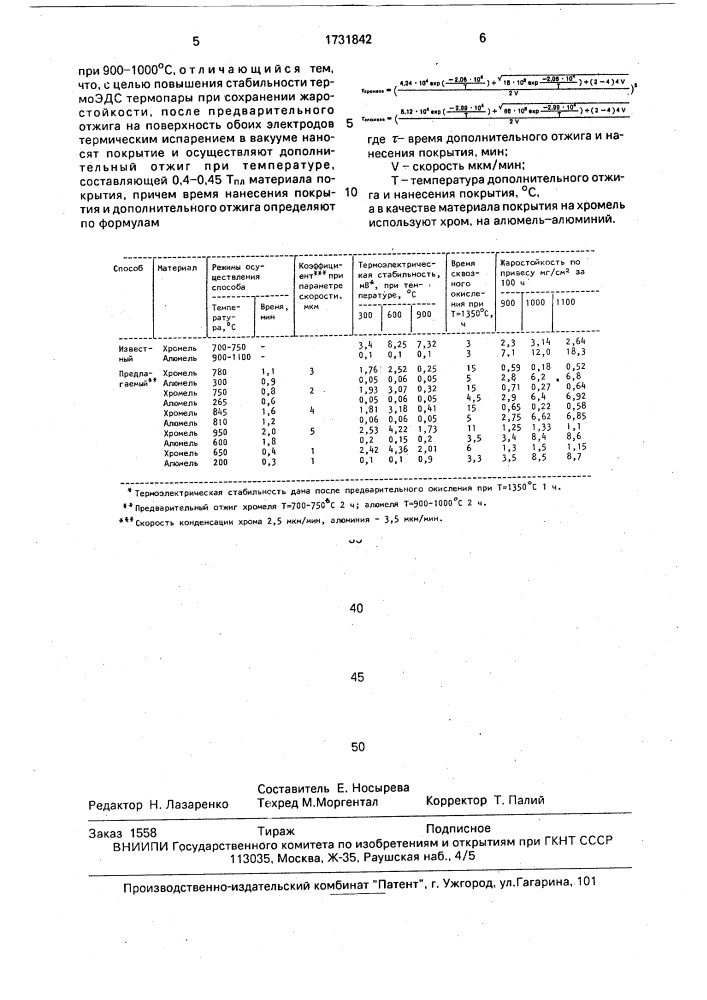 Способ обработки электродов хромель-алюмелевой термопары (патент 1731842)