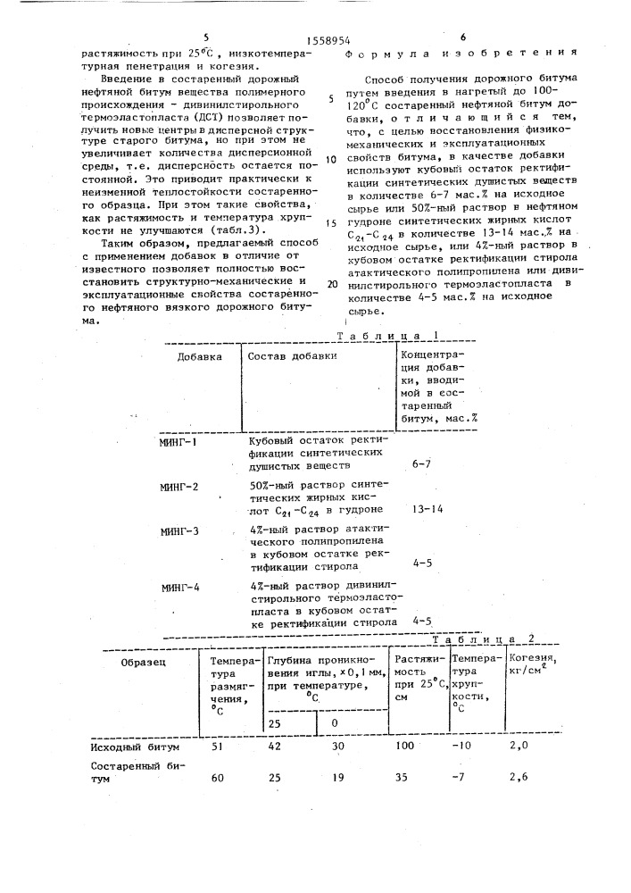 Способ получения дорожного битума (патент 1558954)