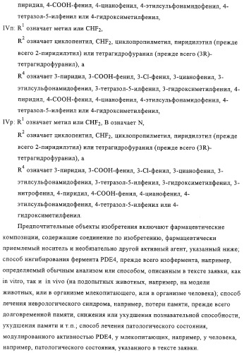 Применение производных анилина в качестве ингибиторов фосфодиэстеразы 4 (патент 2321583)