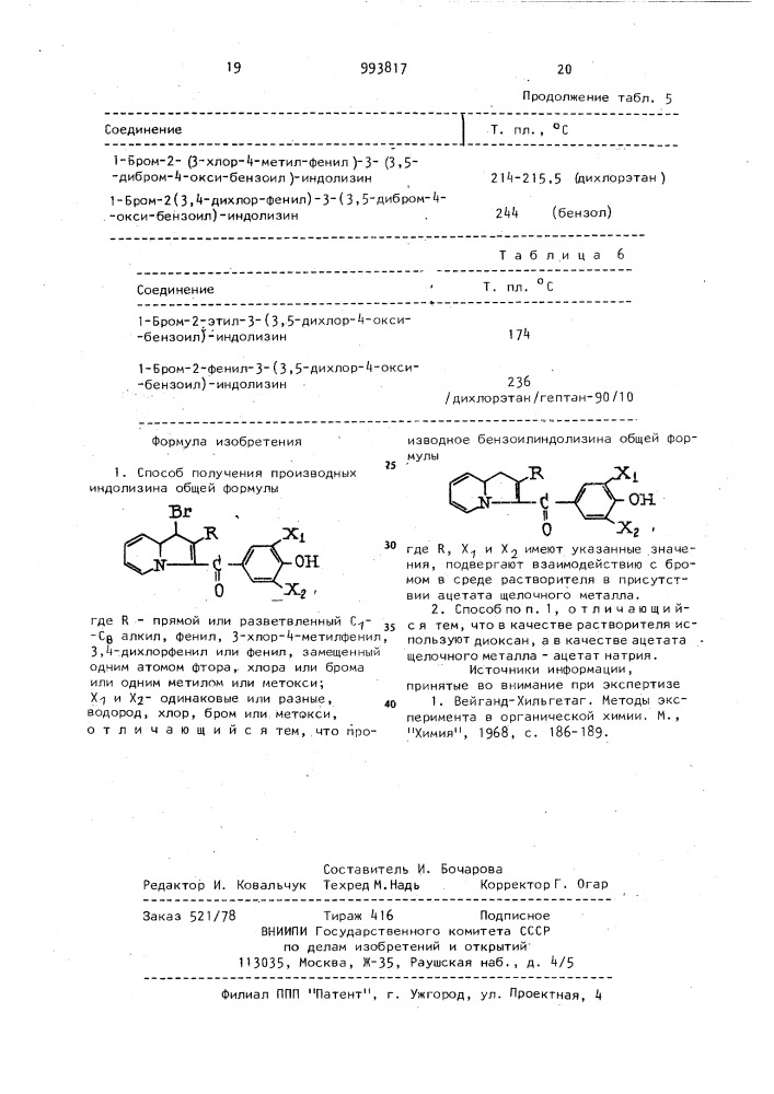 Способ получения производных индолизина (патент 993817)
