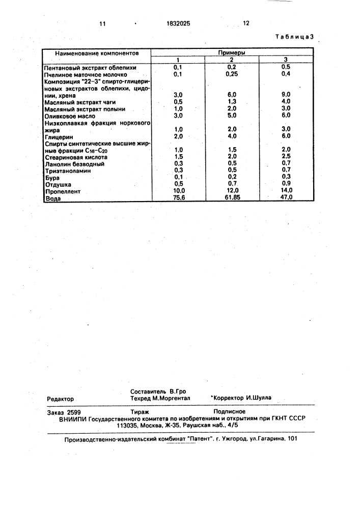 Крем для кожи лица (патент 1832025)