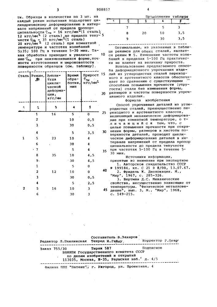 Способ упрочнения деталей из углеродистых сталей (патент 908857)