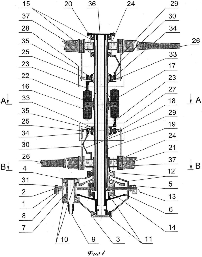 Узел крепления, привода и управления лопастями соосного вертолёта (патент 2630269)