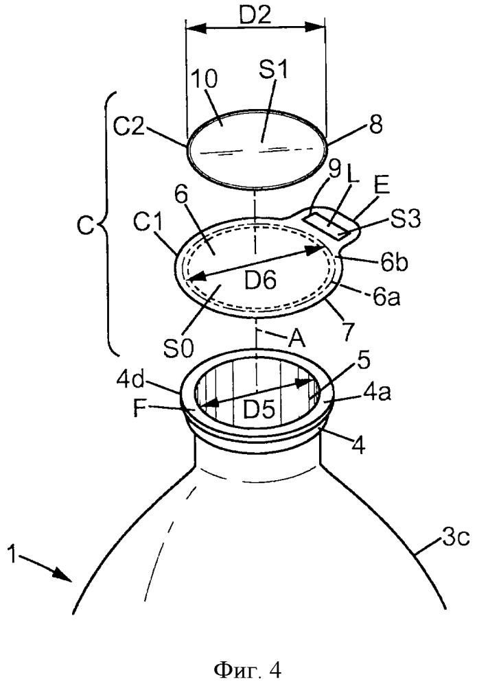 Предназначенная для заполнения жидкостью бутылка с тонкой крышкой, снабженной гибким усиливающим элементом (патент 2629862)