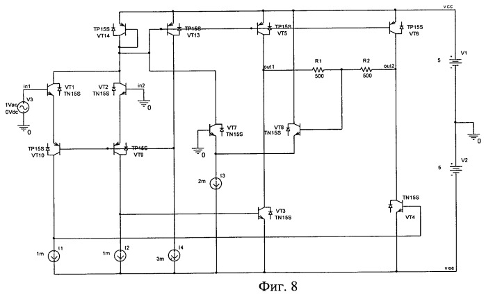 Комплементарный дифференциальный усилитель с парафазным выходом (патент 2468504)