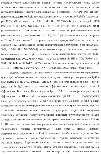 Антитело, содержащее fc-вариантную часть (варианты), фармацевтическая композиция, содержащая антитело, и способ лечения млекопитающего (патент 2390527)
