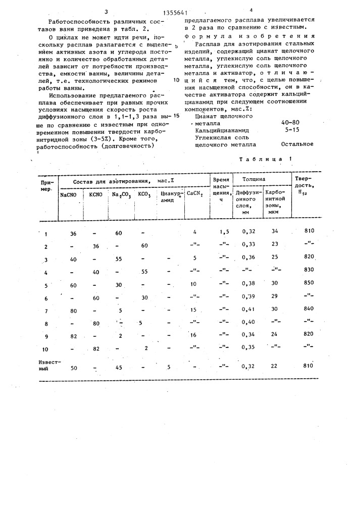 Расплав для азотирования стальных изделий (патент 1355641)