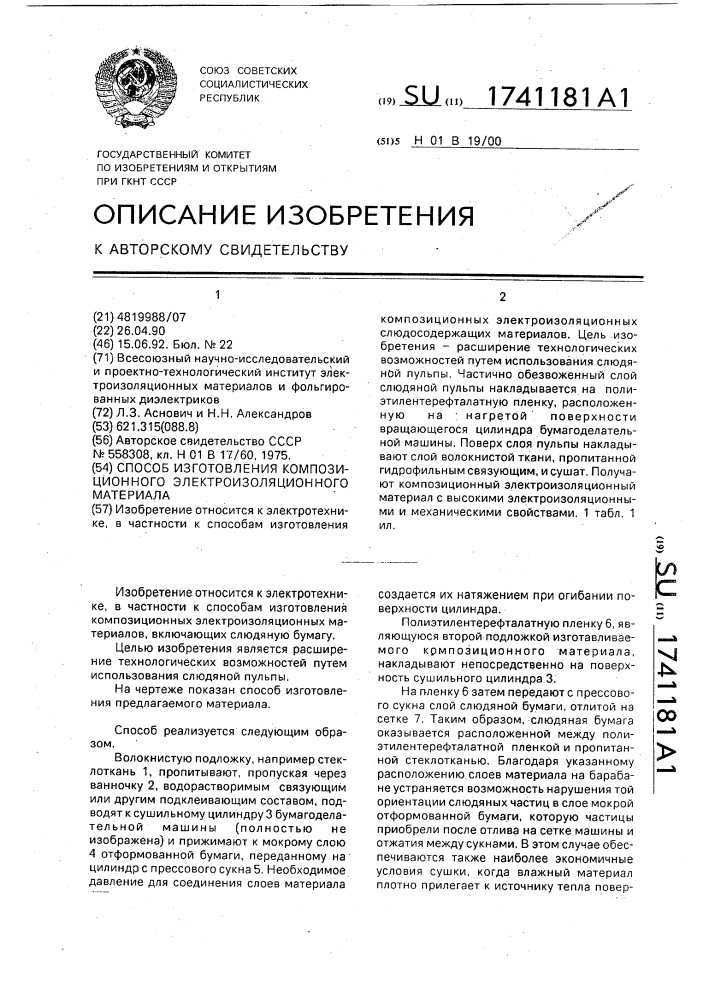 Способ изготовления композиционного электроизоляционного материала (патент 1741181)