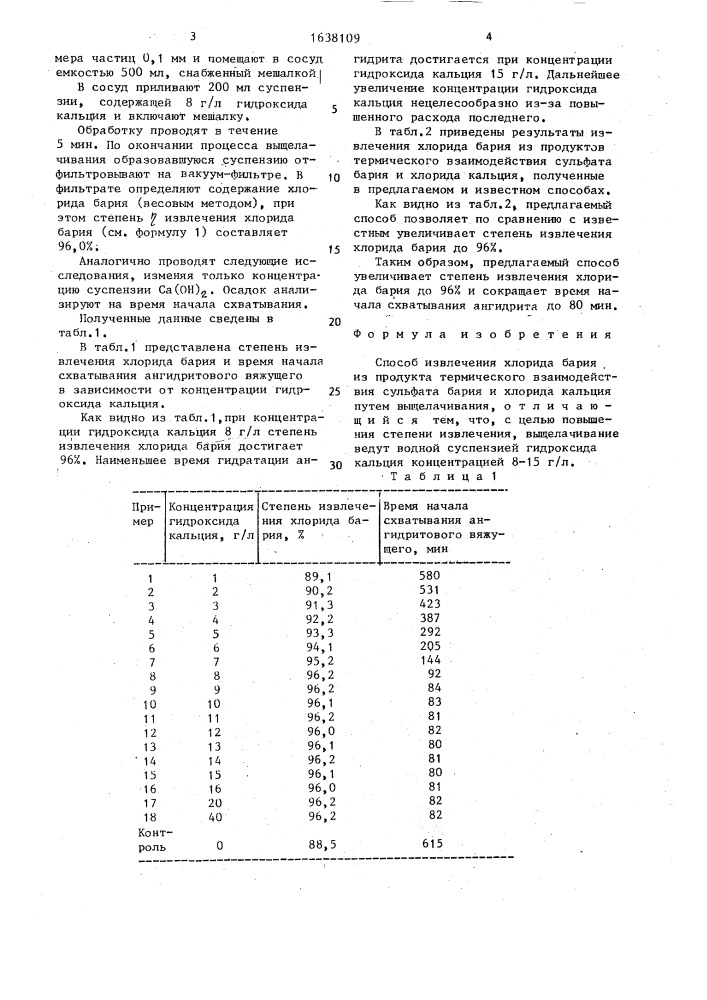 Способ извлечения хлорида бария (патент 1638109)