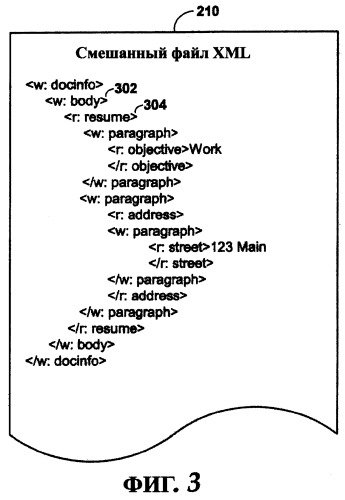 Система и способ поддержки &quot;несобственного&quot; xml в &quot;собственном&quot; xml в документе текстового процессора (патент 2351007)