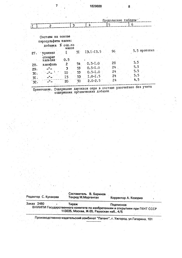 Состав для хранения плодоовощной продукции (патент 1829888)