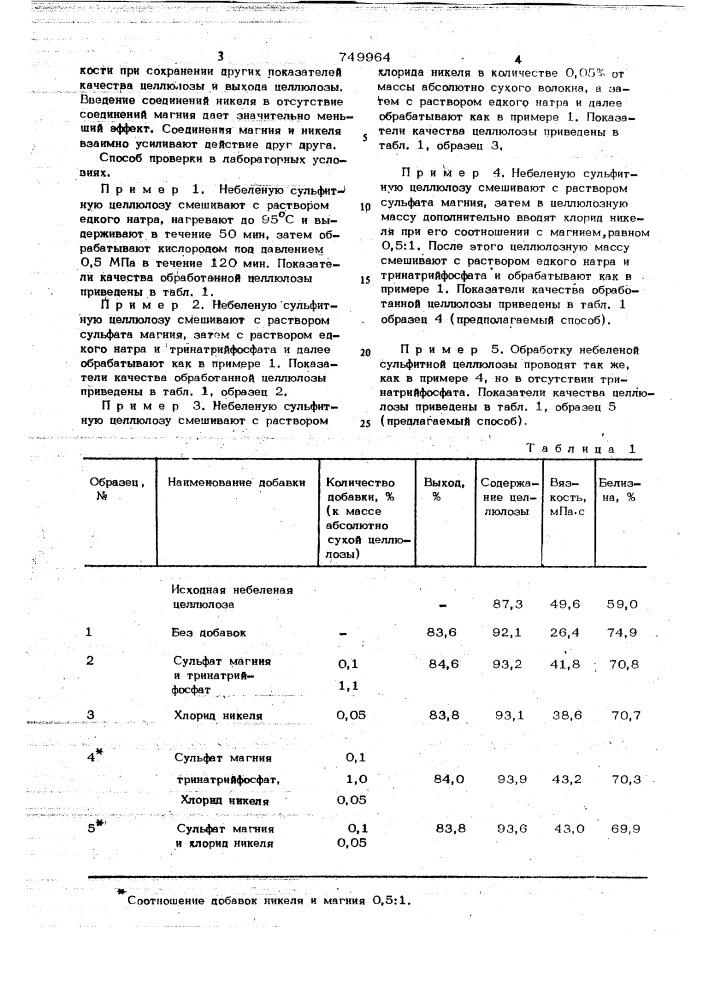 Способ отбелки целлюлозы (патент 749964)