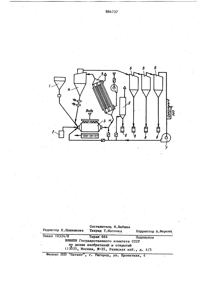 Установка для измельчения алюминия и его сплавов (патент 884737)