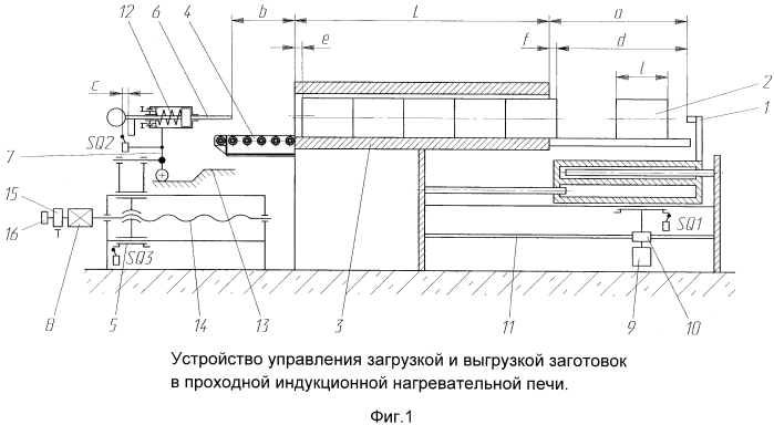 Устройство для управления нагревом заготовок в проходной индукционной нагревательной печи (патент 2586382)