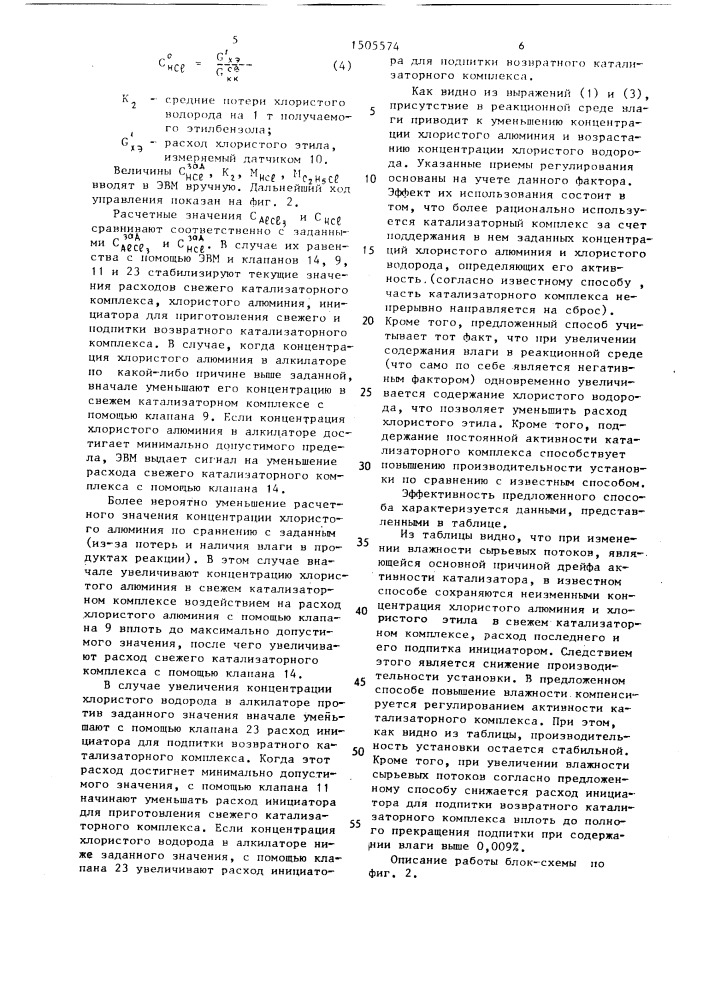 Способ управления процессом алкилирования ароматических углеводородов (патент 1505574)