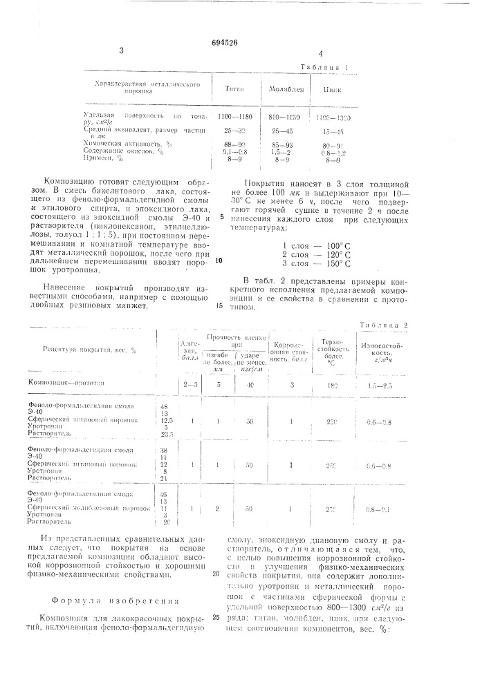 Композиция для лакокрасочных покрытий (патент 694526)