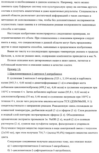 Применение производных анилина в качестве ингибиторов фосфодиэстеразы 4 (патент 2321583)