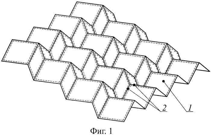 Способ изготовления складчатого заполнителя из композитов (патент 2381084)