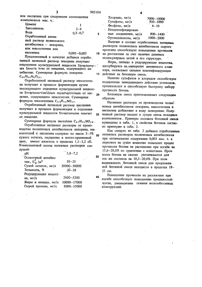 Бетонная смесь (патент 983104)